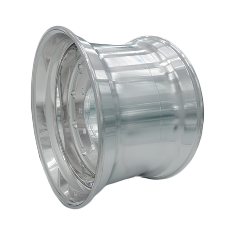 22.5x14 Super Single Truck Wheels 8pcs Forged Aluminum Rims Flat Face Polished Hub Pilot
