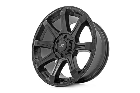 81 Series Wheel One-Piece Semi Gloss Black 20x10 6x135 -19mm Rough Country