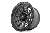 Rough Country 85 Series Wheel Simulated Beadlock | Gunmetal Gray/Black | 17x9 | 6x5.5 |+25mm