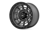 Rough Country 85 Series Wheel Simulated Beadlock | Gunmetal Gray/Black | 17x9 | 6x5.5 |+25mm